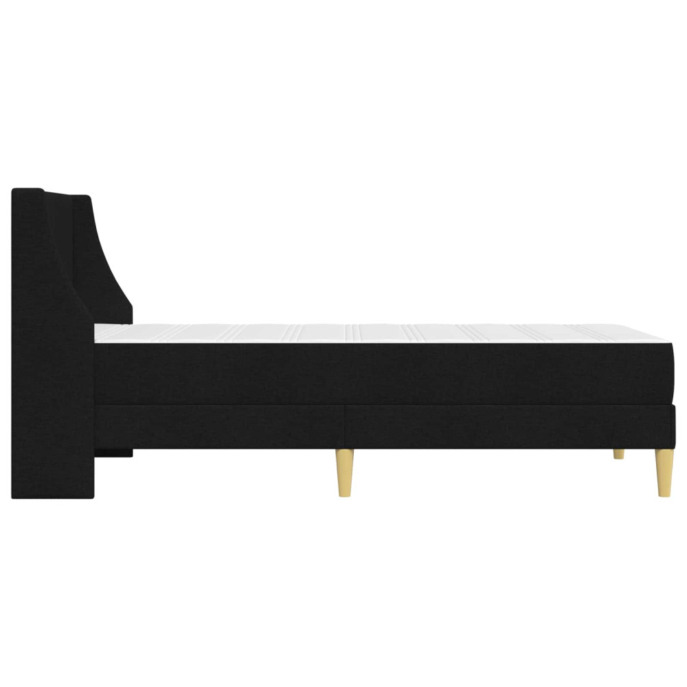 Produktbild för Sängram med madrass med huvudgavel Svart 90 x 190 cm Polyester