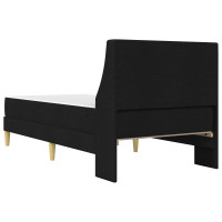 Produktbild för Sängram med madrass med huvudgavel Svart 90 x 190 cm Polyester