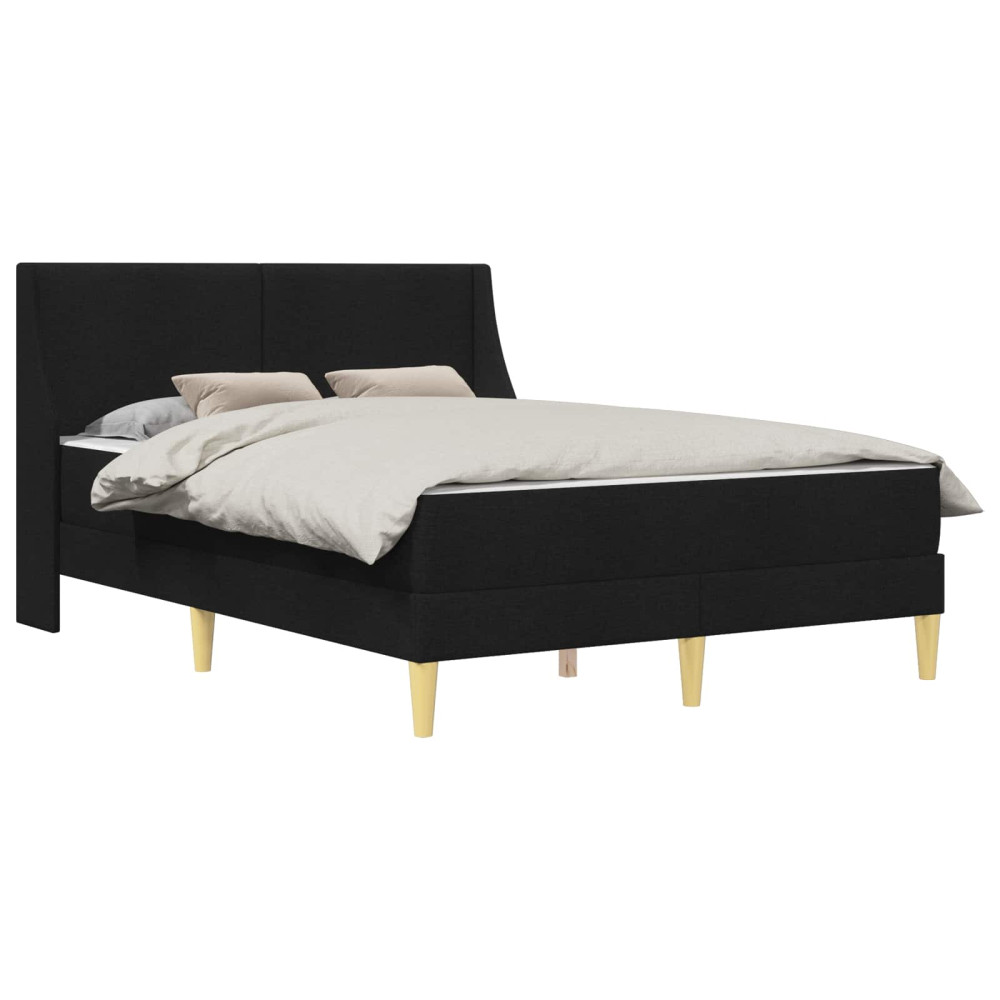 Produktbild för Sängram med madrass med huvudgavel Svart 120 x 190 cm Polyester