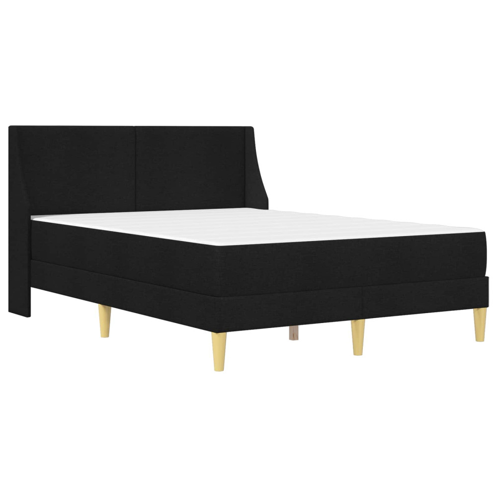 Produktbild för Sängram med madrass med huvudgavel Svart 120 x 190 cm Polyester