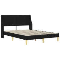 Produktbild för Sängram med madrass med huvudgavel Svart 120 x 190 cm Polyester