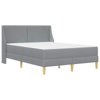 Produktbild för Sängram med madrass Ljusgrå 140 x 200 cm Polyester
