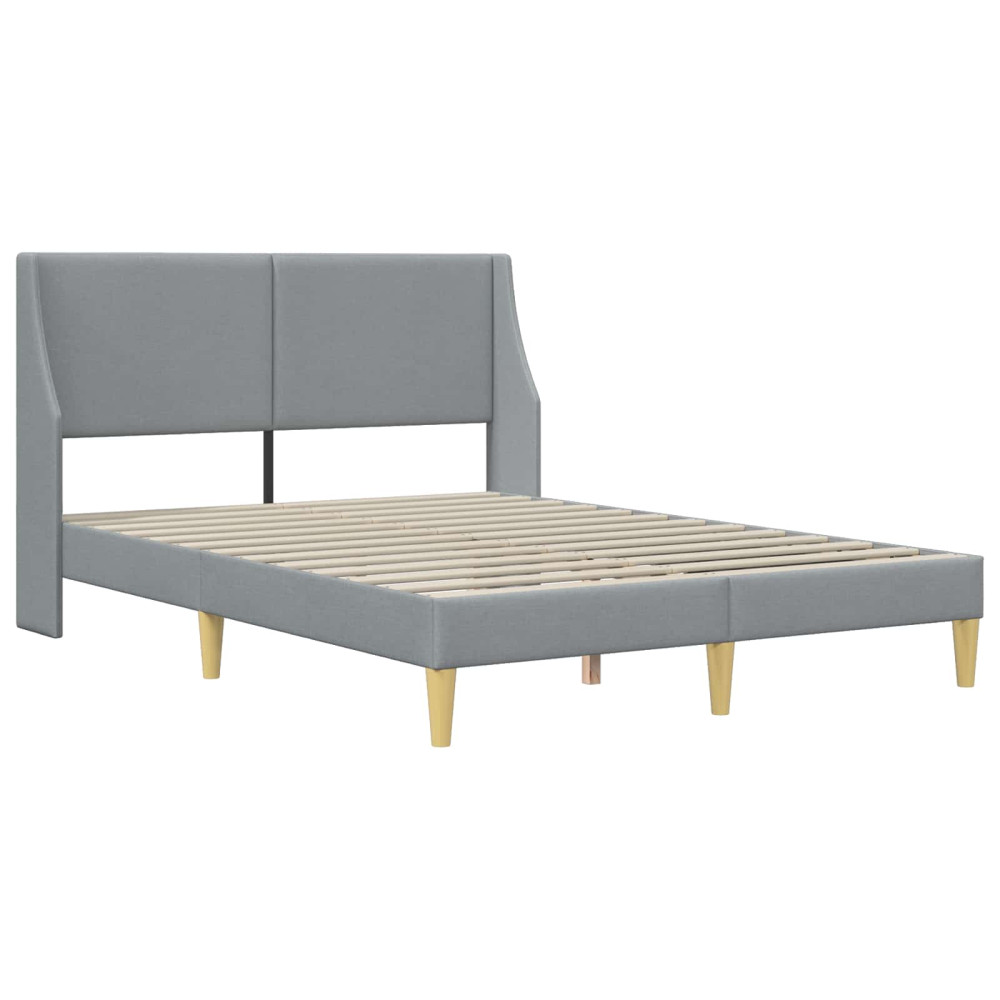 Produktbild för Sängram med madrass Ljusgrå 140 x 200 cm Polyester