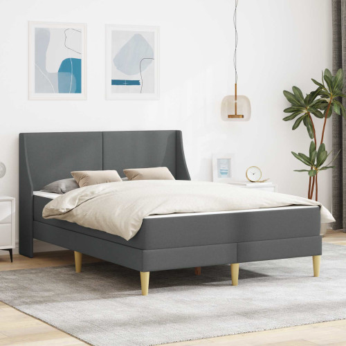 vidaXL Sängram med madrass med huvudgavel Polyester