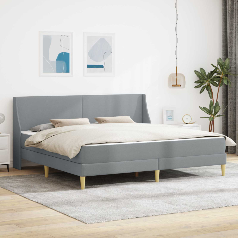 Produktbild för Sängram med madrass med huvudgavel Polyester