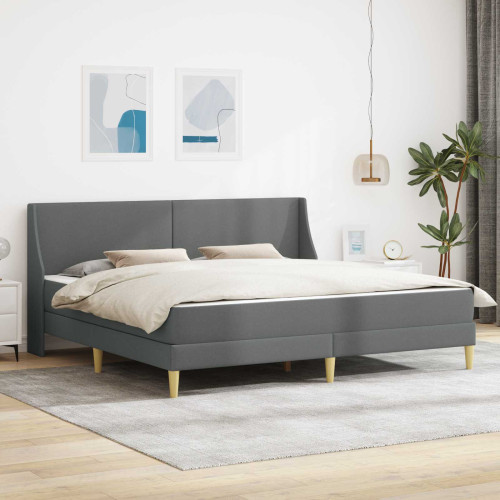 vidaXL Sängram med madrass Mörkgrå 180 x 200 cm Polyester