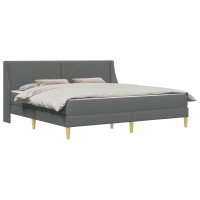 Produktbild för Sängram med madrass Mörkgrå 180 x 200 cm Polyester