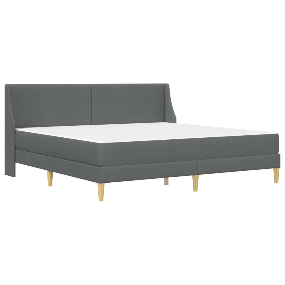 Produktbild för Sängram med madrass Mörkgrå 180 x 200 cm Polyester