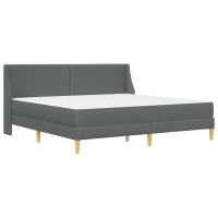 Produktbild för Sängram med madrass Mörkgrå 180 x 200 cm Polyester