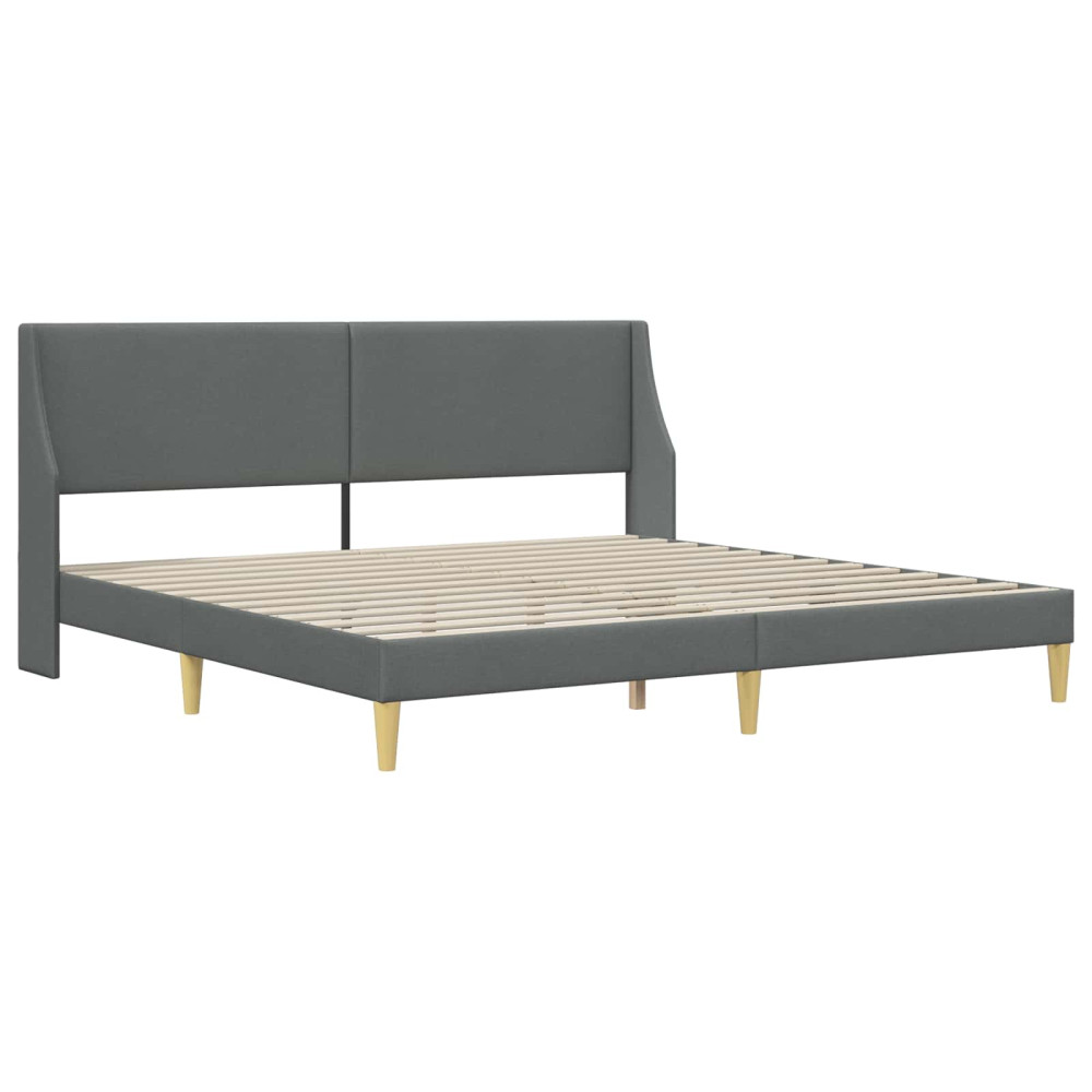 Produktbild för Sängram med madrass Mörkgrå 180 x 200 cm Polyester