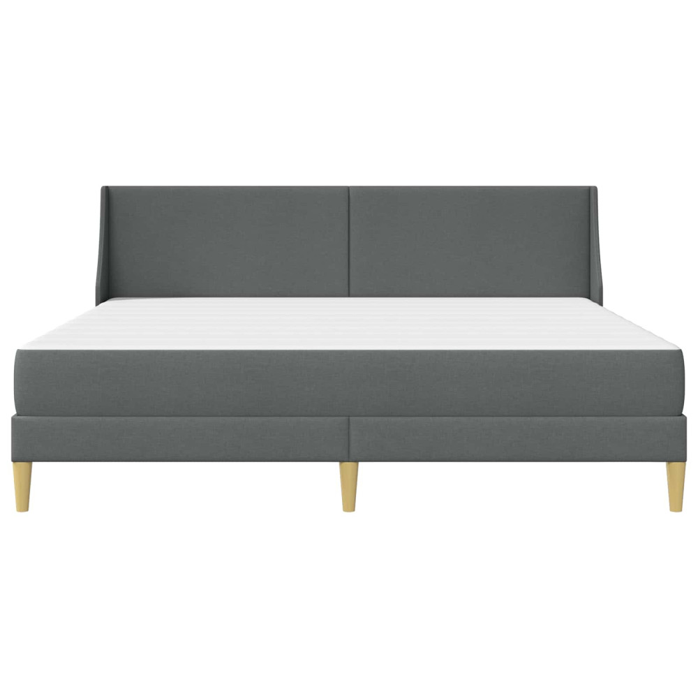 Produktbild för Sängram med madrass Mörkgrå 180 x 200 cm Polyester