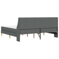 Produktbild för Sängram med madrass Mörkgrå 180 x 200 cm Polyester