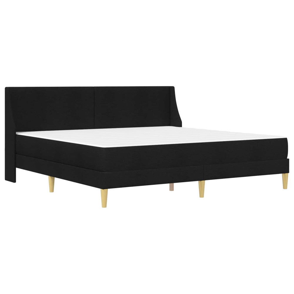 Produktbild för Sängram med madrass med huvudgavel Svart 180 x 200 cm Polyester