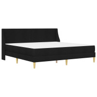 Produktbild för Sängram med madrass med huvudgavel Svart 180 x 200 cm Polyester
