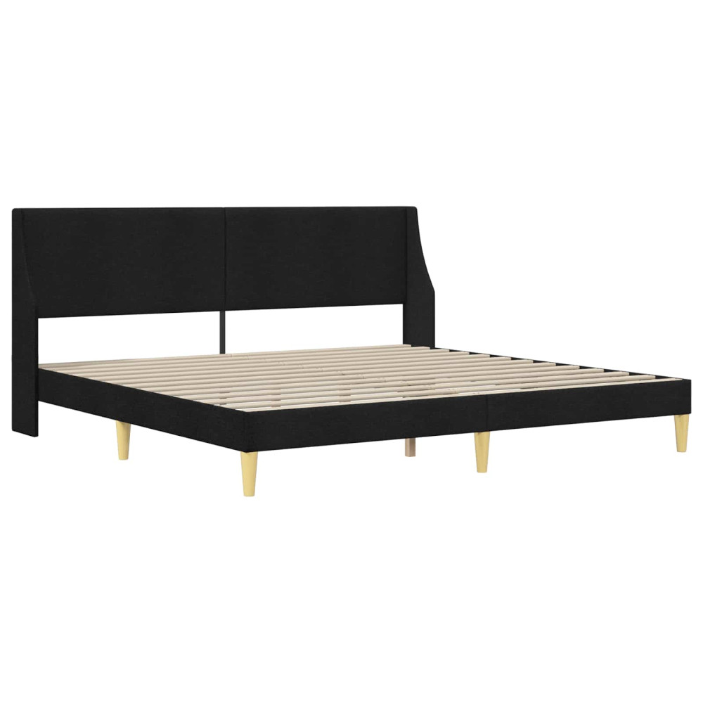Produktbild för Sängram med madrass med huvudgavel Svart 180 x 200 cm Polyester