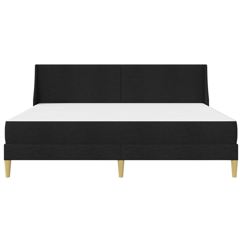 Produktbild för Sängram med madrass med huvudgavel Svart 180 x 200 cm Polyester