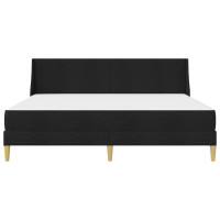 Produktbild för Sängram med madrass med huvudgavel Svart 180 x 200 cm Polyester