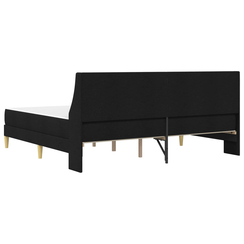 Produktbild för Sängram med madrass med huvudgavel Svart 180 x 200 cm Polyester