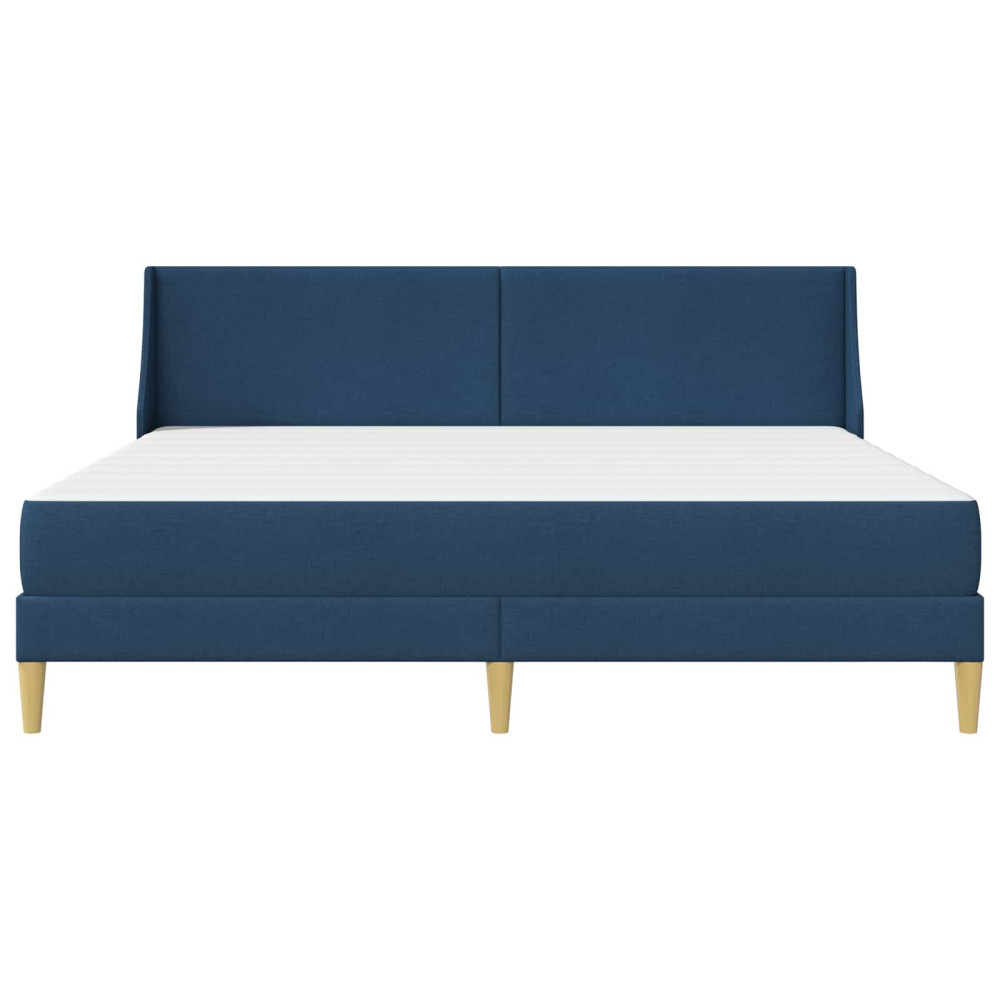 Produktbild för Sängram med madrass med huvudgavel Blå 180 x 200 cm Polyester