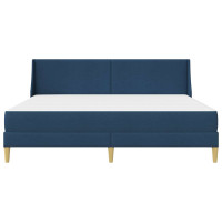 Produktbild för Sängram med madrass med huvudgavel Blå 180 x 200 cm Polyester
