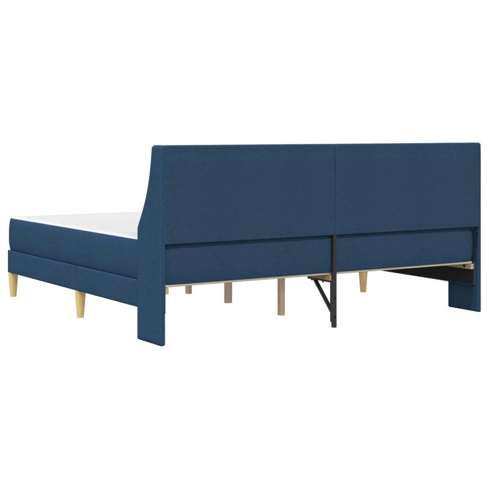 Produktbild för Sängram med madrass med huvudgavel Blå 180 x 200 cm Polyester