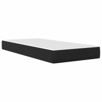 Produktbild för Sängram med madrass Svart 90 x 190 cm Konstläder