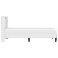 Produktbild för Sängram med madrass Vit 90 x 190 cm Konstläder