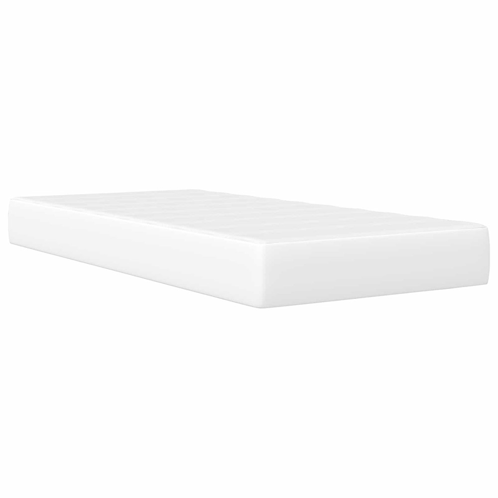 Produktbild för Sängram med madrass Vit 100 x 200 cm Konstläder