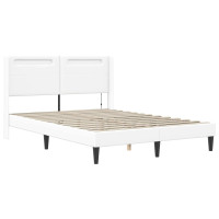 Produktbild för Sängram med madrass Vit 120 x 200 cm Konstläder