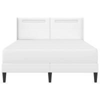 Produktbild för Sängram med madrass Vit 120 x 200 cm Konstläder