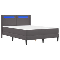 Produktbild för Sängram med madrass Grå 140 x 190 cm Konstläder