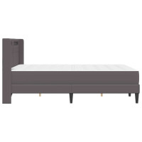 Produktbild för Sängram med madrass Grå 140 x 190 cm Konstläder
