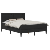 Produktbild för Sängram med madrass Svart 140 x 190 cm Konstläder