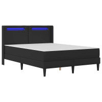 Produktbild för Sängram med madrass Svart 140 x 190 cm Konstläder