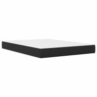 Produktbild för Sängram med madrass Svart 140 x 190 cm Konstläder