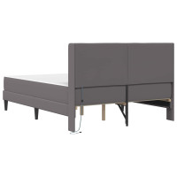 Produktbild för Sängram med madrass Grå 140 x 200 cm Konstläder