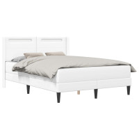 Produktbild för Sängram med madrass Vit 140 x 200 cm Konstläder