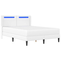 Produktbild för Sängram med madrass Vit 140 x 200 cm Konstläder