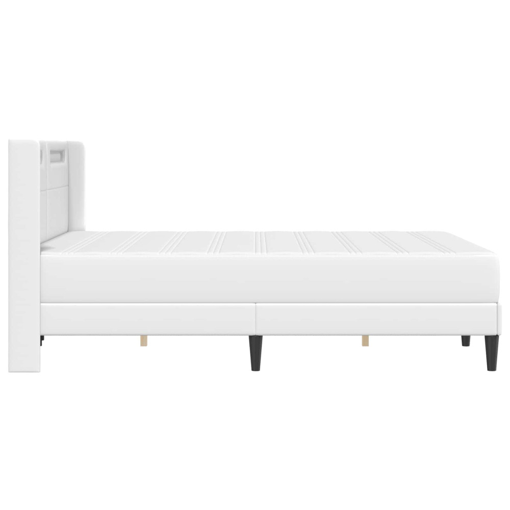Produktbild för Sängram med madrass Vit 140 x 200 cm Konstläder