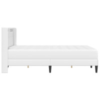 Produktbild för Sängram med madrass Vit 140 x 200 cm Konstläder