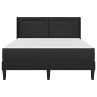 Produktbild för Sängram med madrass Svart 160 x 200 cm Konstläder