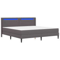 Produktbild för Sängram med madrass Grå 180 x 200 cm Konstläder
