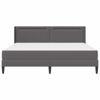 Produktbild för Sängram med madrass Grå 180 x 200 cm Konstläder