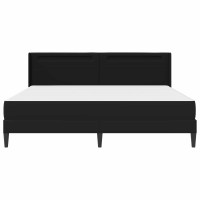 Produktbild för Sängram med madrass Svart 180 x 200 cm Konstläder