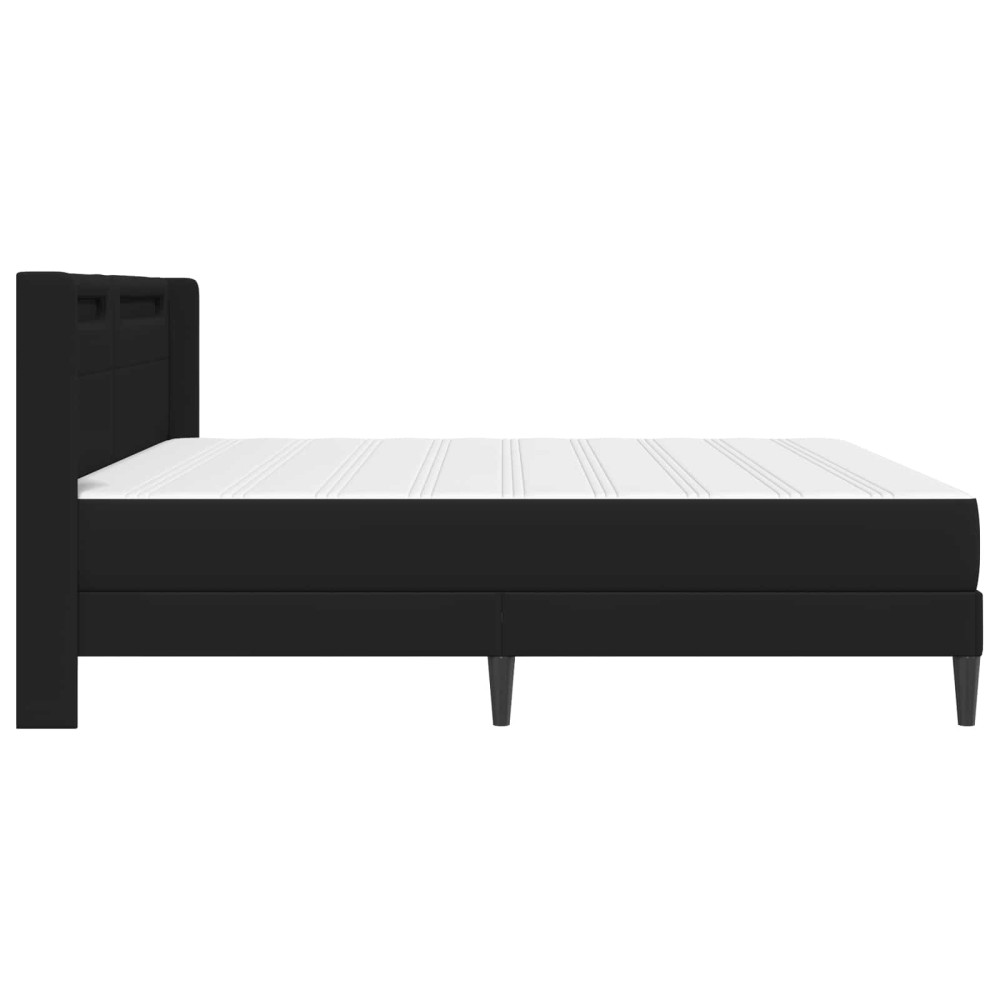 Produktbild för Sängram med madrass Svart 180 x 200 cm Konstläder