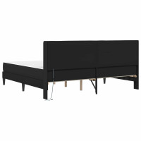 Produktbild för Sängram med madrass Svart 180 x 200 cm Konstläder