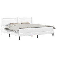 Produktbild för Sängram med madrass Vit 180 x 200 cm Konstläder
