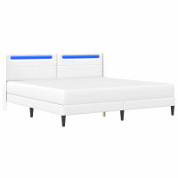 Produktbild för Sängram med madrass Vit 180 x 200 cm Konstläder