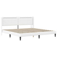 Produktbild för Sängram med madrass Vit 180 x 200 cm Konstläder