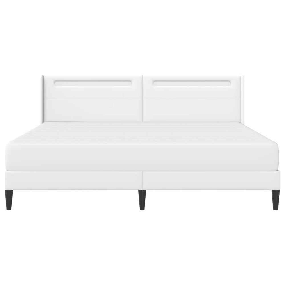 Produktbild för Sängram med madrass Vit 180 x 200 cm Konstläder